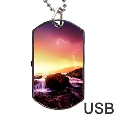 California-sea-ocean-pacific Dog Tag USB Flash (One Side)