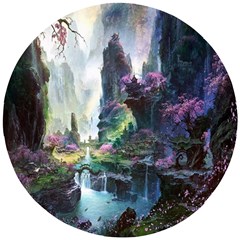 Fantastic World Fantasy Painting Wooden Puzzle Round by Ket1n9