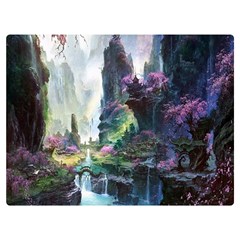 Fantastic World Fantasy Painting Premium Plush Fleece Blanket (extra Small) by Ket1n9