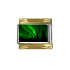 Aurora-borealis-northern-lights- Gold Trim Italian Charm (9mm) by Ket1n9