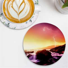 California-sea-ocean-pacific UV Print Round Tile Coaster