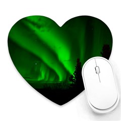 Aurora-borealis-northern-lights- Heart Mousepad by Ket1n9