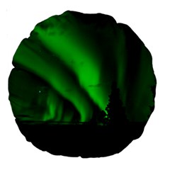 Aurora-borealis-northern-lights- Large 18  Premium Round Cushions by Ket1n9