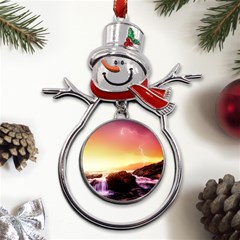 California-sea-ocean-pacific Metal Snowman Ornament