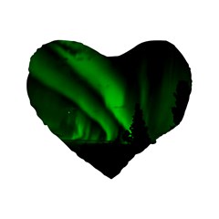 Aurora-borealis-northern-lights- Standard 16  Premium Flano Heart Shape Cushions by Ket1n9