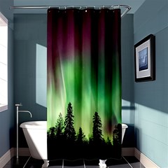 Aurora-borealis-northern-lights Shower Curtain 36  X 72  (stall)  by Ket1n9