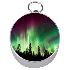 Aurora-borealis-northern-lights Silver Compasses by Ket1n9