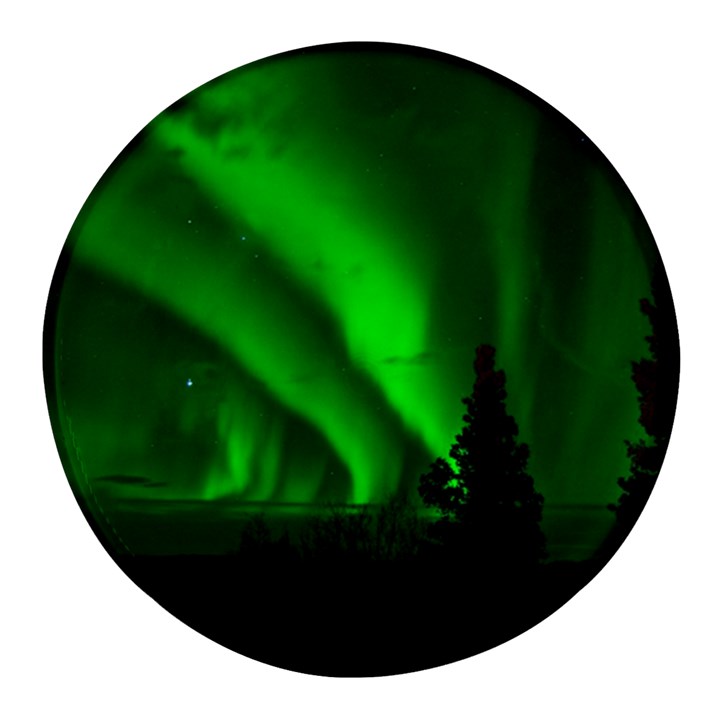 Aurora-borealis-northern-lights- Round Glass Fridge Magnet (4 pack)