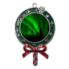 Aurora-borealis-northern-lights- Metal X mas Lollipop With Crystal Ornament by Ket1n9