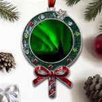 Aurora-borealis-northern-lights- Metal X Mas Lollipop with Crystal Ornament Front