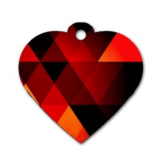 Abstract Triangle Wallpaper Dog Tag Heart (two Sides)