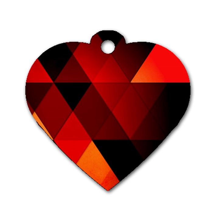 Abstract Triangle Wallpaper Dog Tag Heart (Two Sides)