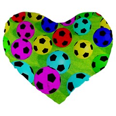 Balls Colors Large 19  Premium Heart Shape Cushions by Ket1n9