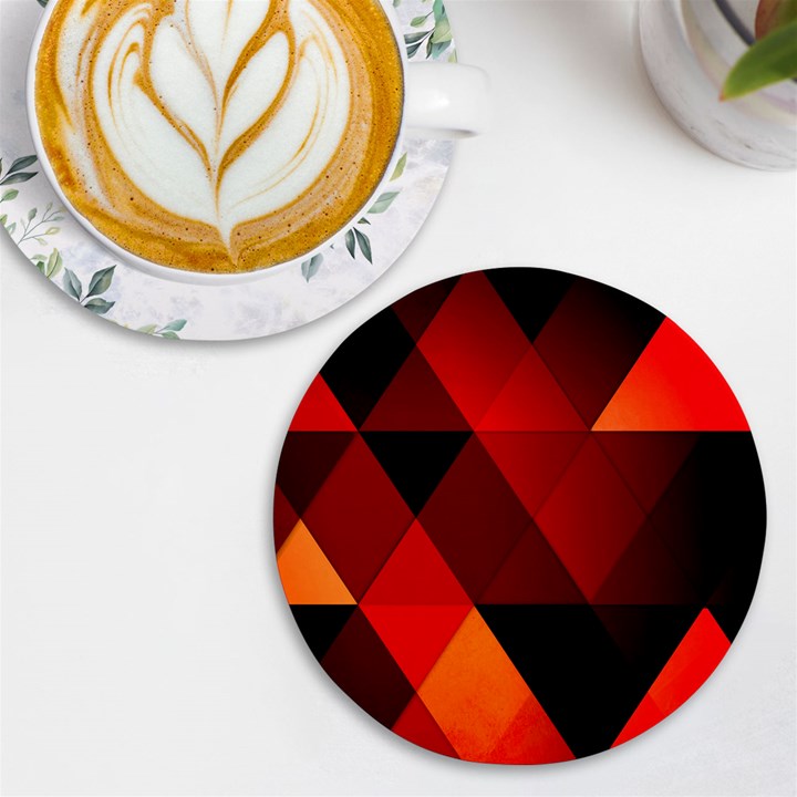 Abstract Triangle Wallpaper UV Print Round Tile Coaster