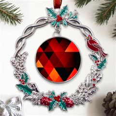 Abstract Triangle Wallpaper Metal X mas Wreath Holly Leaf Ornament by Ket1n9