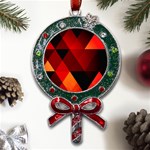 Abstract Triangle Wallpaper Metal X Mas Lollipop with Crystal Ornament Front