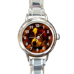 Cute 3d Dog Round Italian Charm Watch by Ket1n9