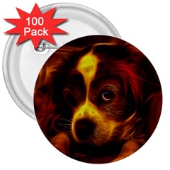 Cute 3d Dog 3  Buttons (100 Pack) 