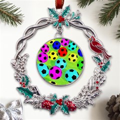 Balls Colors Metal X mas Wreath Holly Leaf Ornament