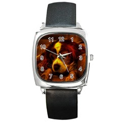 Cute 3d Dog Square Metal Watch by Ket1n9