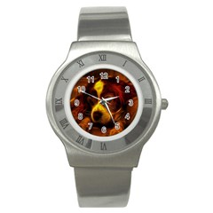 Cute 3d Dog Stainless Steel Watch