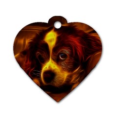 Cute 3d Dog Dog Tag Heart (one Side)