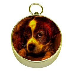 Cute 3d Dog Gold Compasses