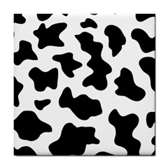 Animal-print-black-and-white-black Tile Coaster by Ket1n9