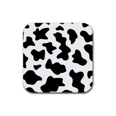 Animal-print-black-and-white-black Rubber Coaster (square) by Ket1n9