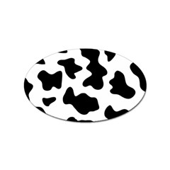 Animal-print-black-and-white-black Sticker (oval) by Ket1n9