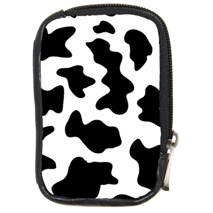 Animal-print-black-and-white-black Compact Camera Leather Case