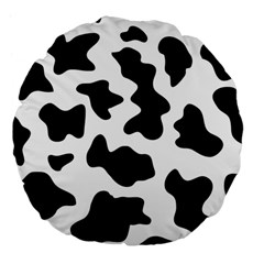 Animal-print-black-and-white-black Large 18  Premium Flano Round Cushions by Ket1n9