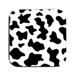 Animal-print-black-and-white-black Square Metal Box (Black) Front