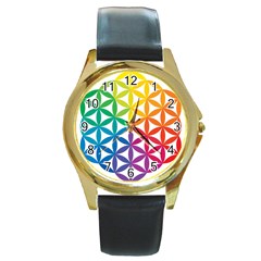 Heart Energy Medicine Round Gold Metal Watch by Ket1n9