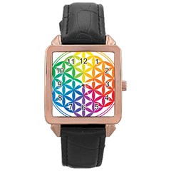 Heart Energy Medicine Rose Gold Leather Watch  by Ket1n9