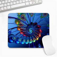 Top Peacock Feathers Large Mousepad by Ket1n9