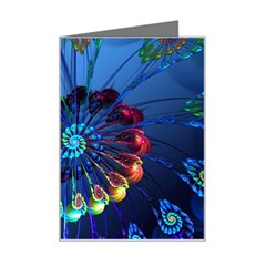 Top Peacock Feathers Mini Greeting Card by Ket1n9