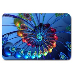 Top Peacock Feathers Large Doormat by Ket1n9