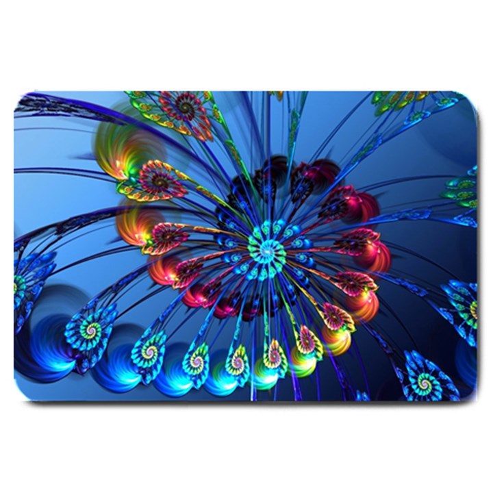 Top Peacock Feathers Large Doormat