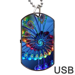 Top Peacock Feathers Dog Tag Usb Flash (one Side) by Ket1n9