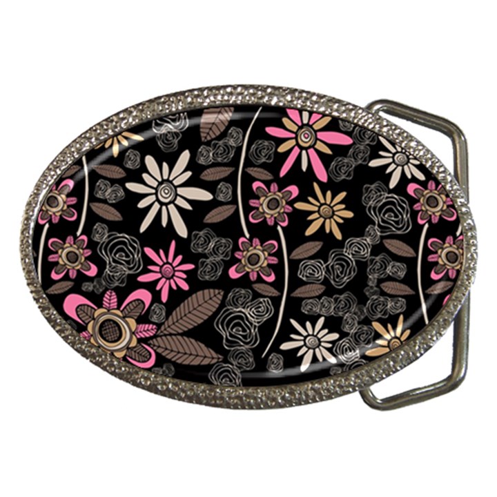 Flower Art Pattern Belt Buckles