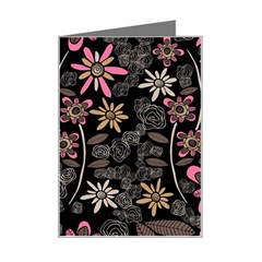 Flower Art Pattern Mini Greeting Card by Ket1n9