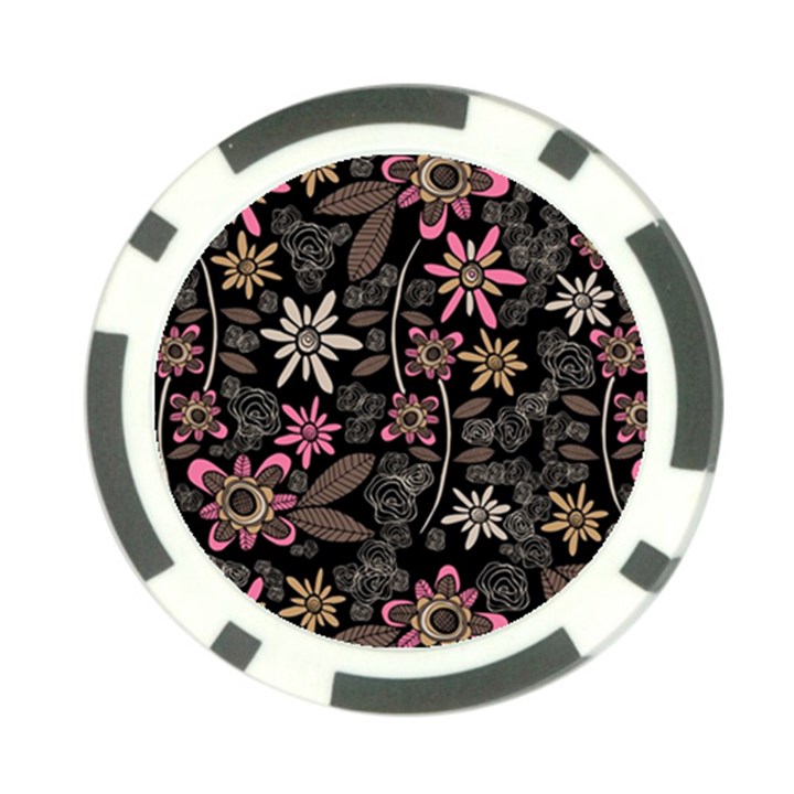 Flower Art Pattern Poker Chip Card Guard