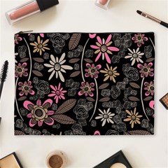 Flower Art Pattern Cosmetic Bag (xl) by Ket1n9