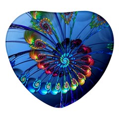 Top Peacock Feathers Heart Glass Fridge Magnet (4 Pack) by Ket1n9