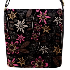 Flower Art Pattern Flap Closure Messenger Bag (s) by Ket1n9