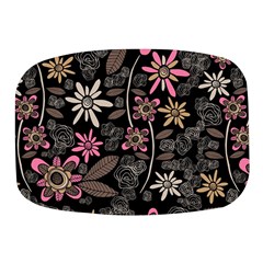 Flower Art Pattern Mini Square Pill Box by Ket1n9