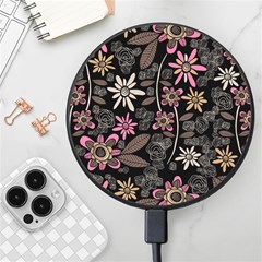 Flower Art Pattern Wireless Fast Charger(black) by Ket1n9