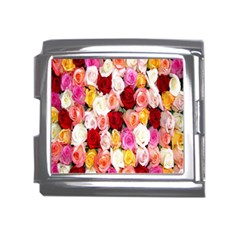 Rose Color Beautiful Flowers Mega Link Italian Charm (18mm) by Ket1n9