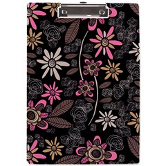 Flower Art Pattern A4 Acrylic Clipboard by Ket1n9